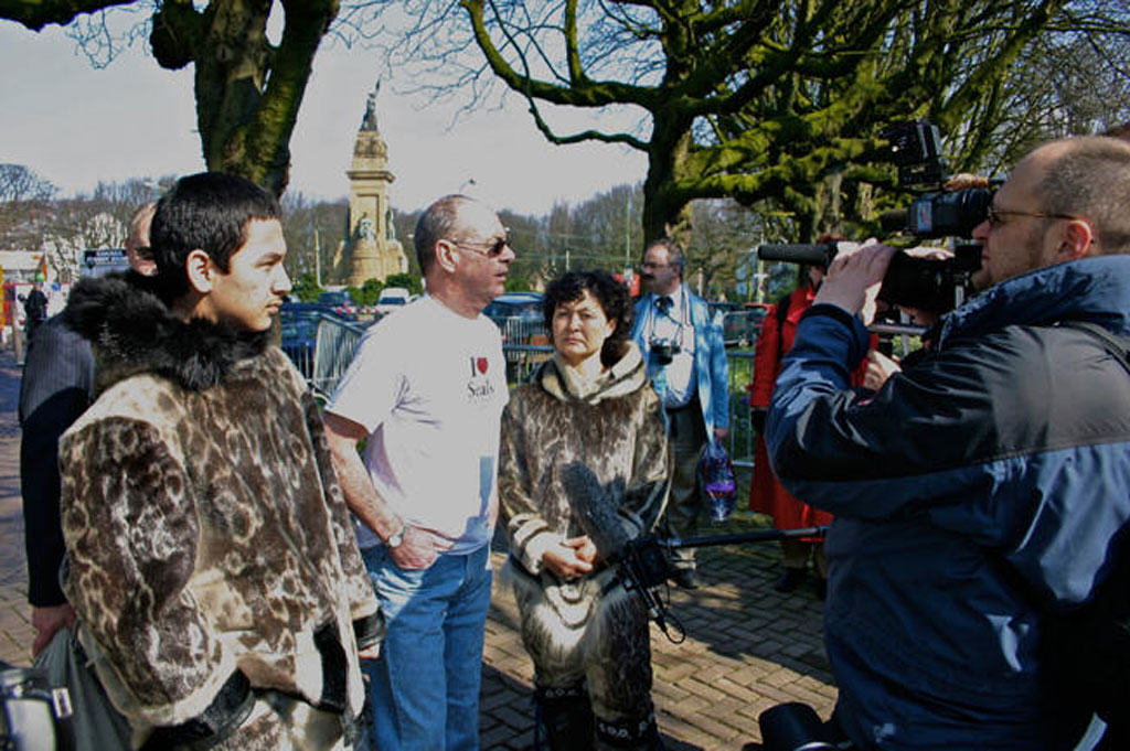 At a protest against the sealing industry in 2007